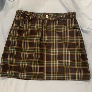 Forever 21 Navy & Blue Plaid Mini Skirt